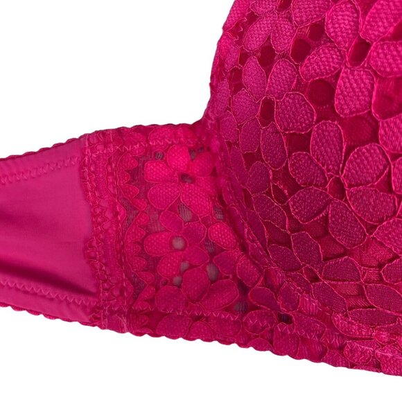 Fredericks of Hollywood Bra Size 34B Pink Lace Underwire - Picture 6 of 8